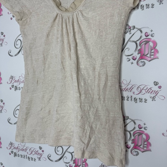 Pilcro and the letterpress tshirt floral design on shoulders distressed collar - Picture 5 of 9